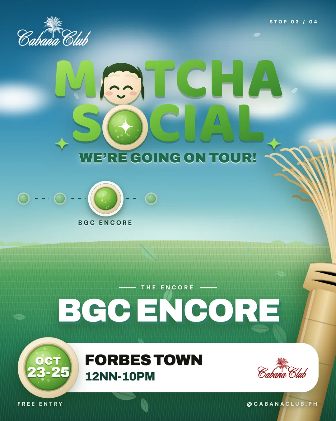 Matcha Social: BGC Encore — Cabana Club pop-up poster
